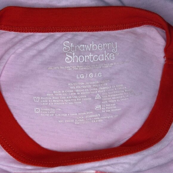 Strawberry Shortcake Character T-Shirt Pink and Red Size L - Picture 5 of 5